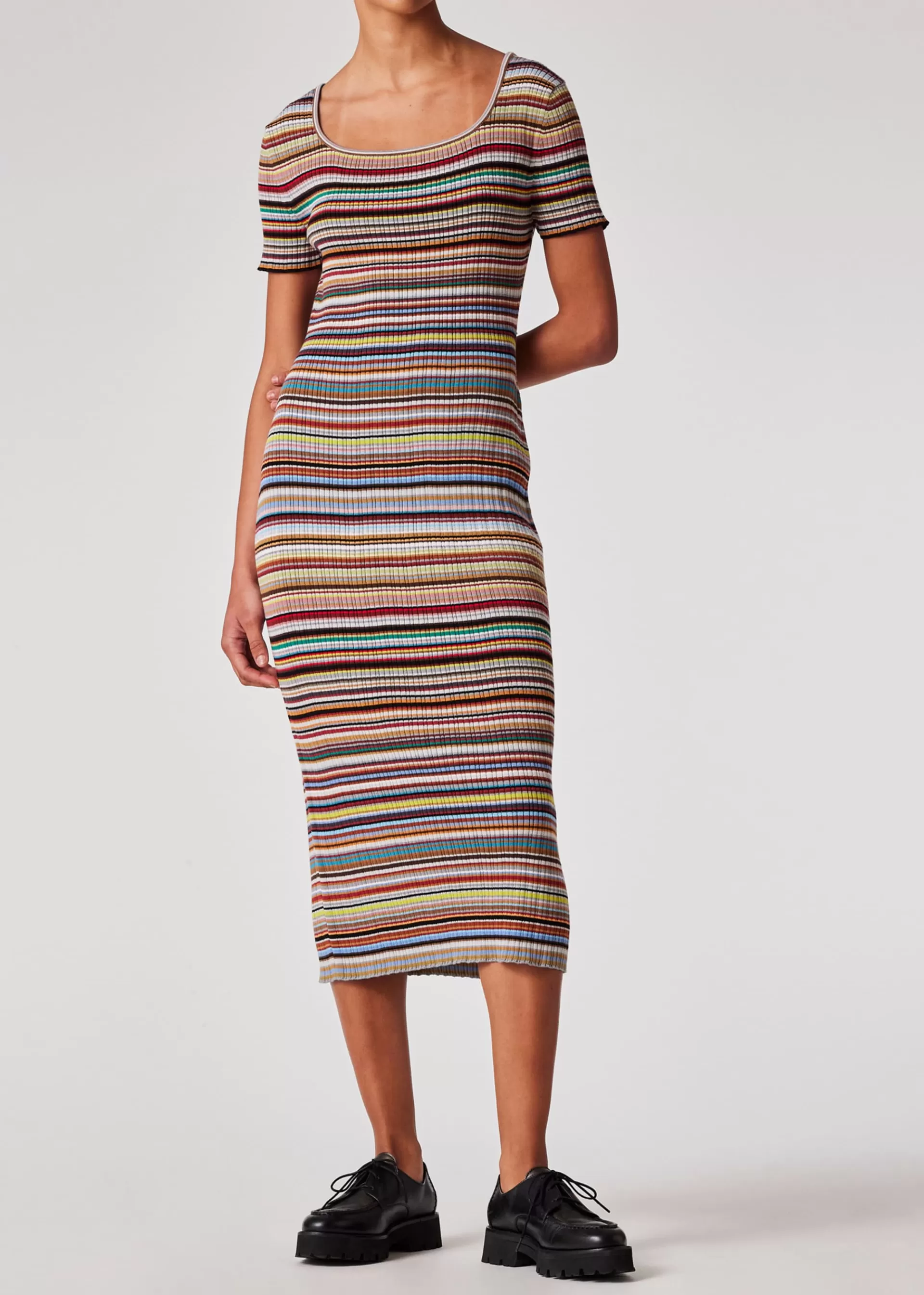 Women's 'Signature Stripe' Knitted Cotton Dress>Paul Smith Shop