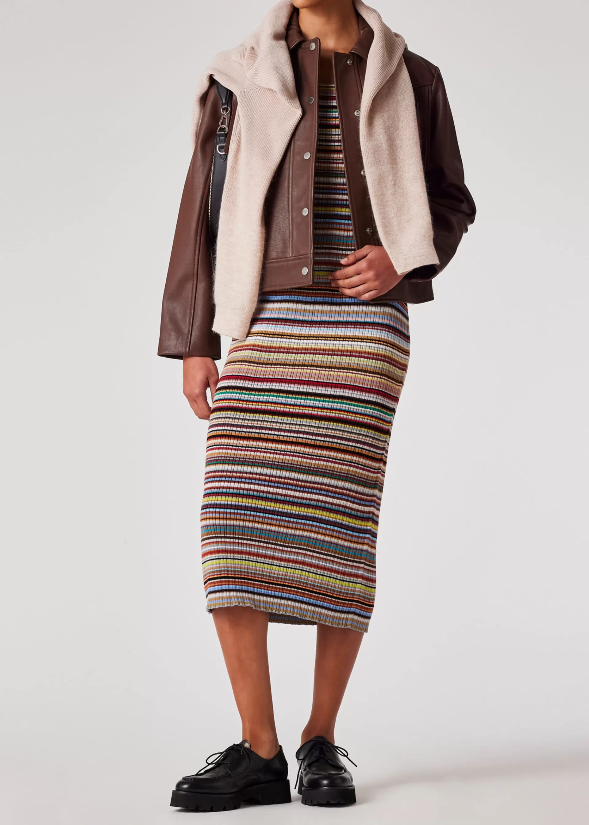 Women's 'Signature Stripe' Knitted Cotton Dress>Paul Smith Shop