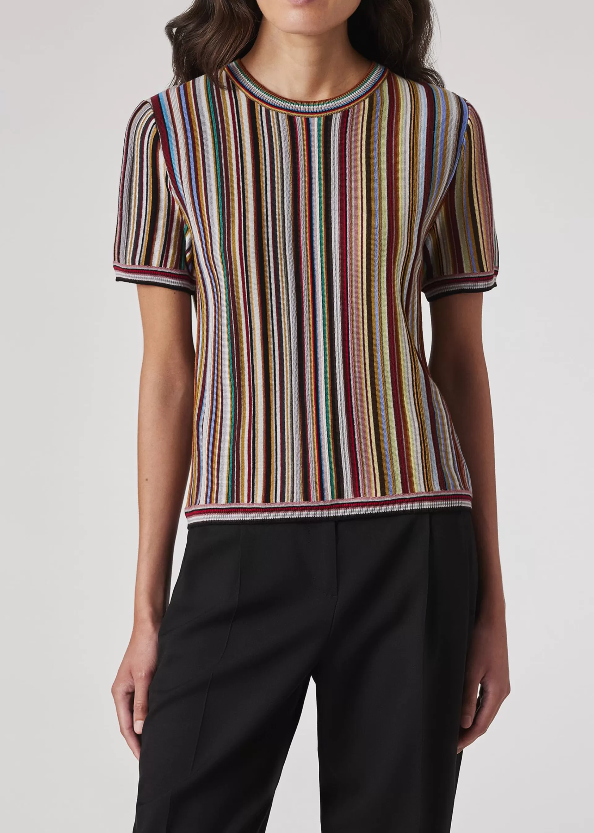 Women's 'Signature Stripe' Knitted Wool Top>Paul Smith Sale