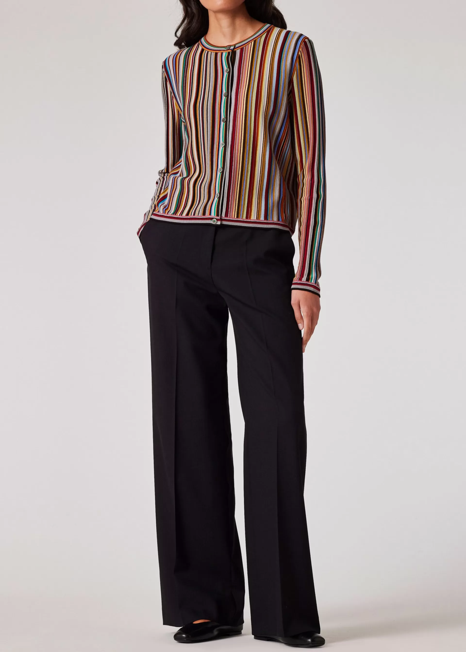 Women's 'Signature Stripe' Merino Wool Cardigan>Paul Smith Flash Sale