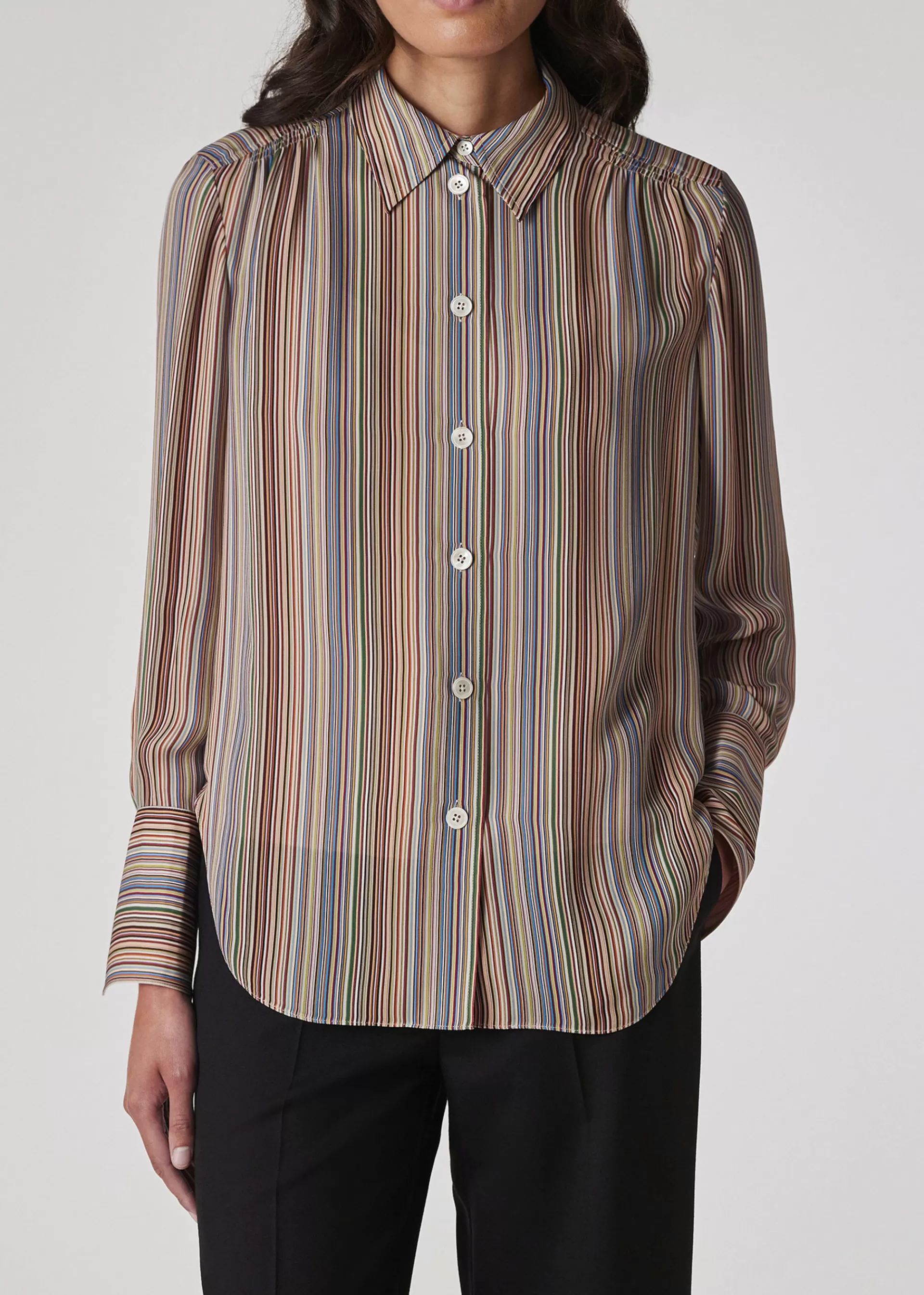 Women's 'Signature Stripe' Silk Georgette Shirt>Paul Smith Hot