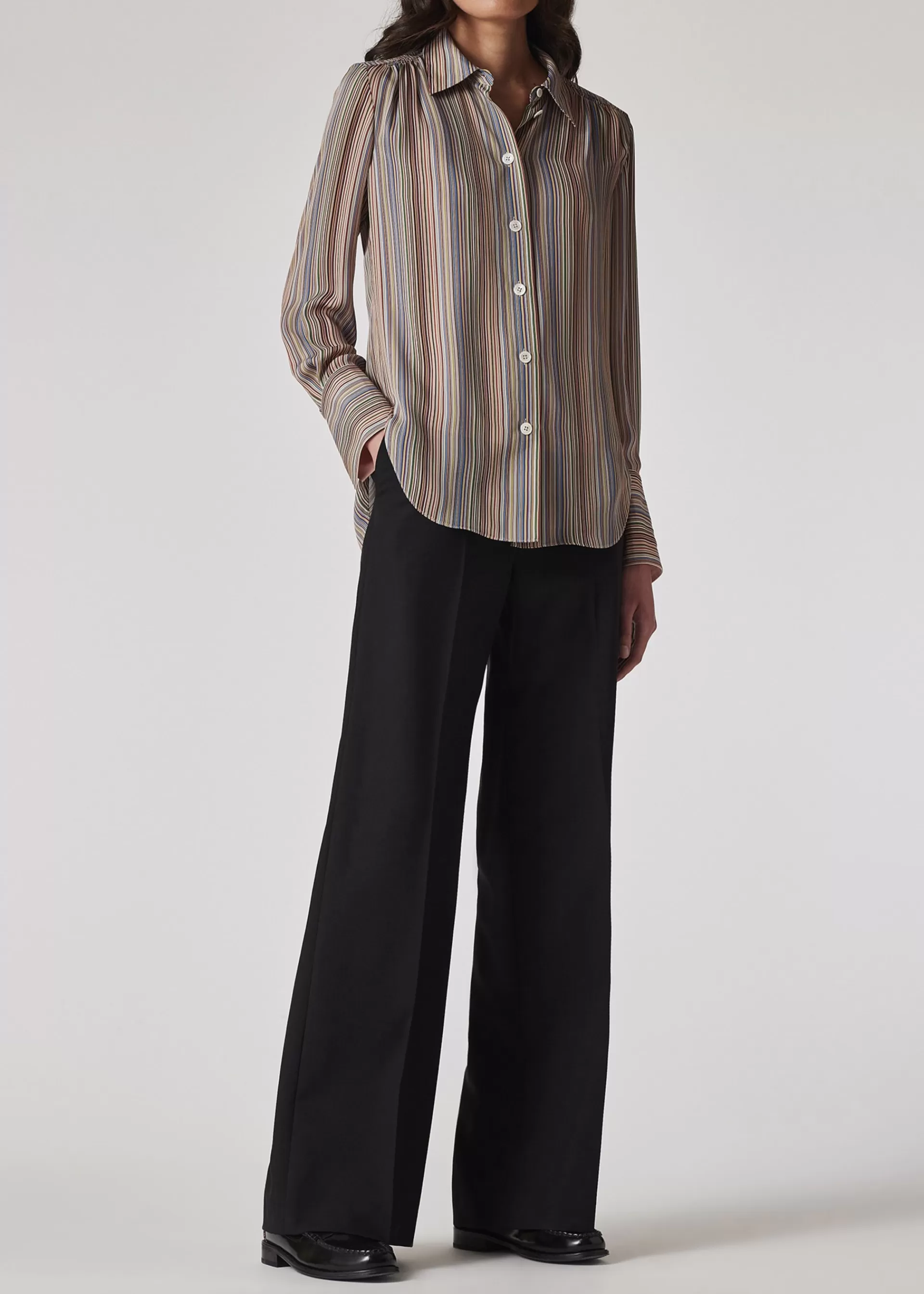 Women's 'Signature Stripe' Silk Georgette Shirt>Paul Smith Hot