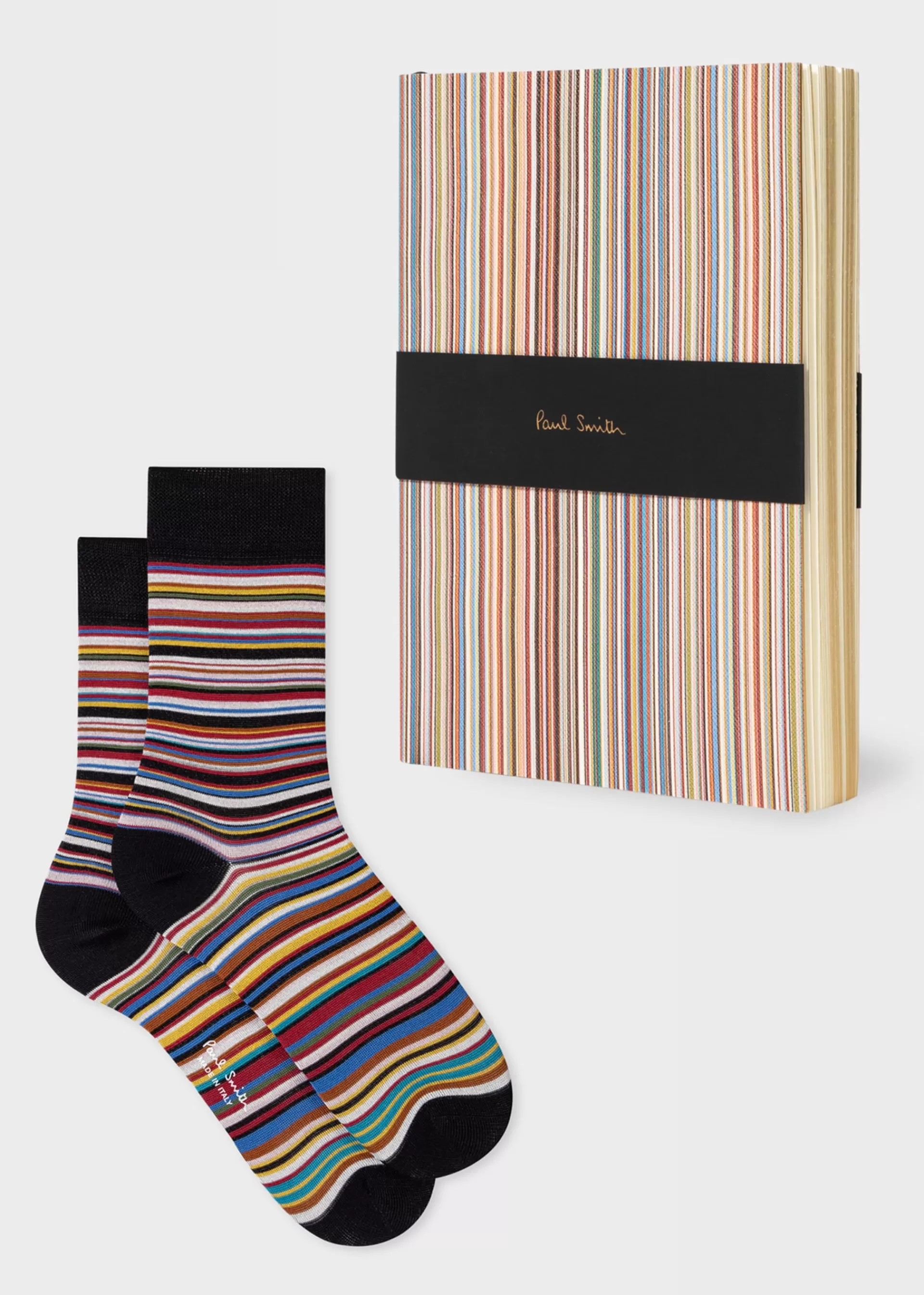 Women's 'Signature Stripe' Silk-Mix Socks & Notebook Gift Set>Paul Smith Outlet