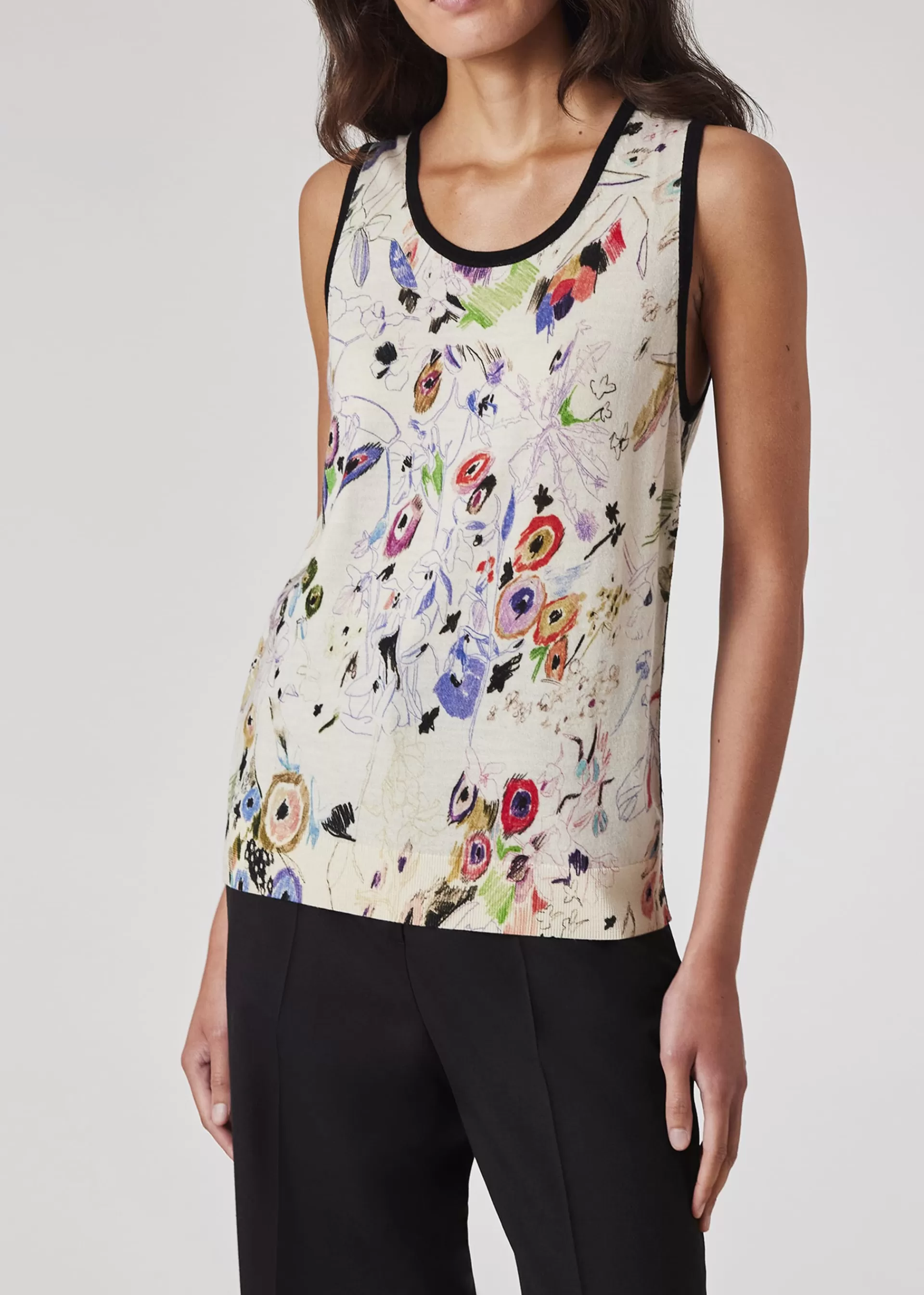 Women's 'Sketchbook Botanical' Wool Vest Top>Paul Smith Outlet