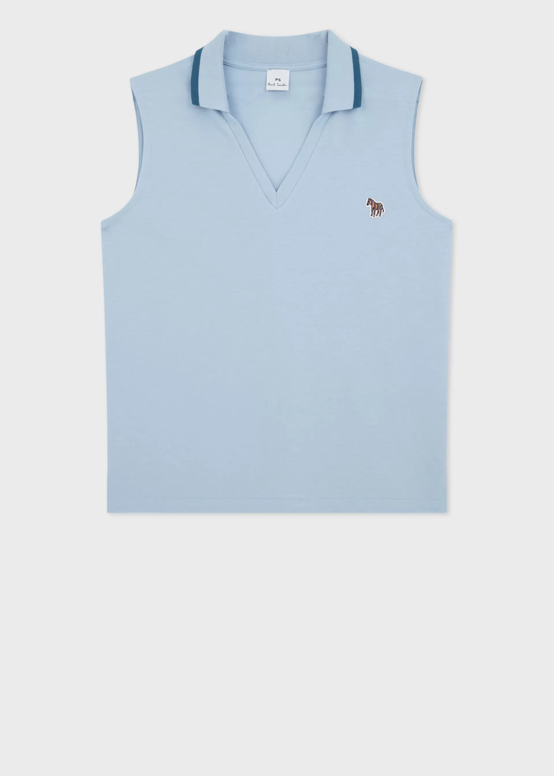 Women's Sky Blue Sleeveless Zebra Polo Top>Paul Smith Hot