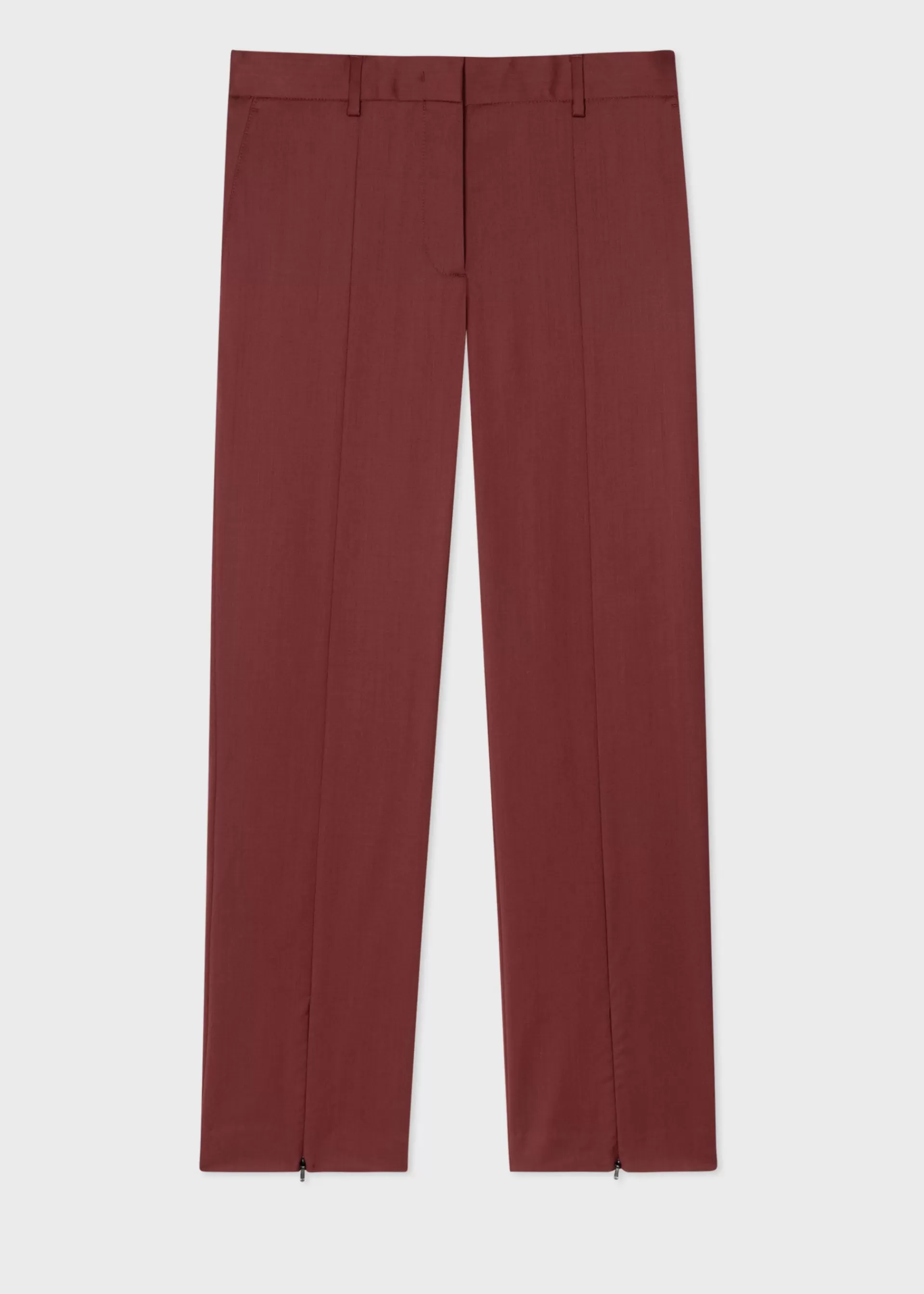 Women's Slim-Fit Burgundy Wool Twill Trousers>Paul Smith Best Sale
