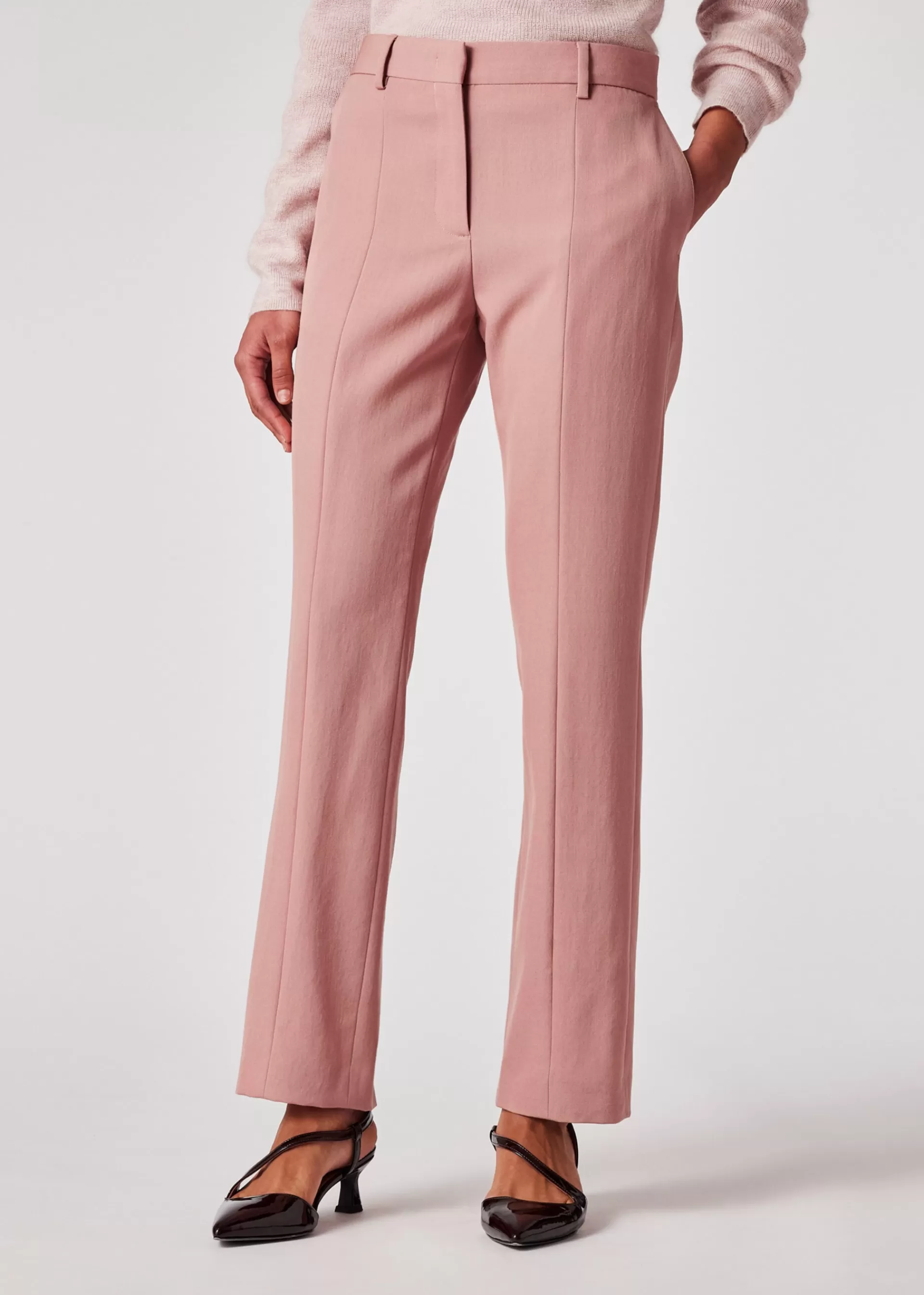 Women's Slim-Fit Dusky Pink Wool Trousers>Paul Smith Best