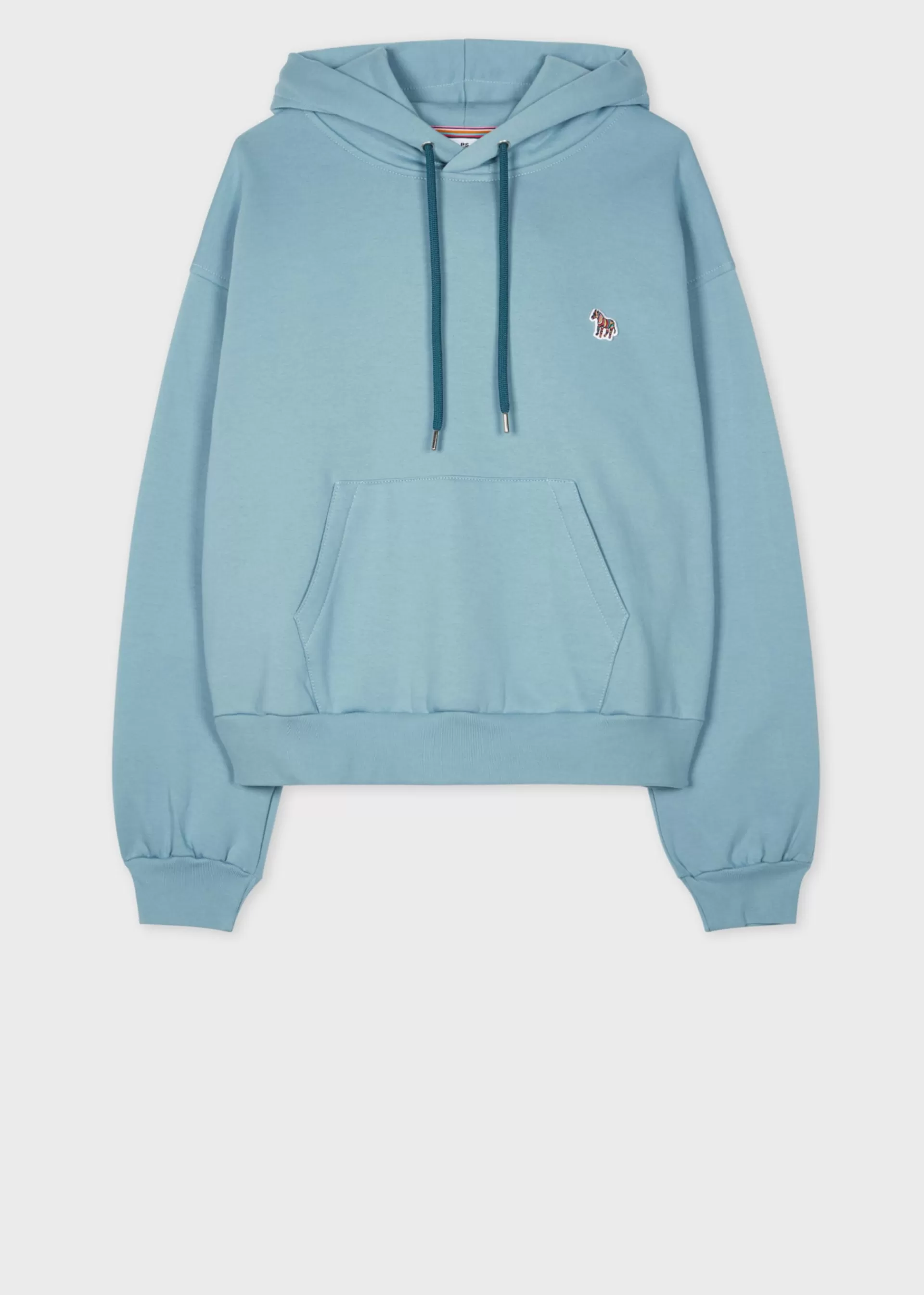 Women's Steel Blue Cotton Zebra Logo Hoodie>Paul Smith Fashion