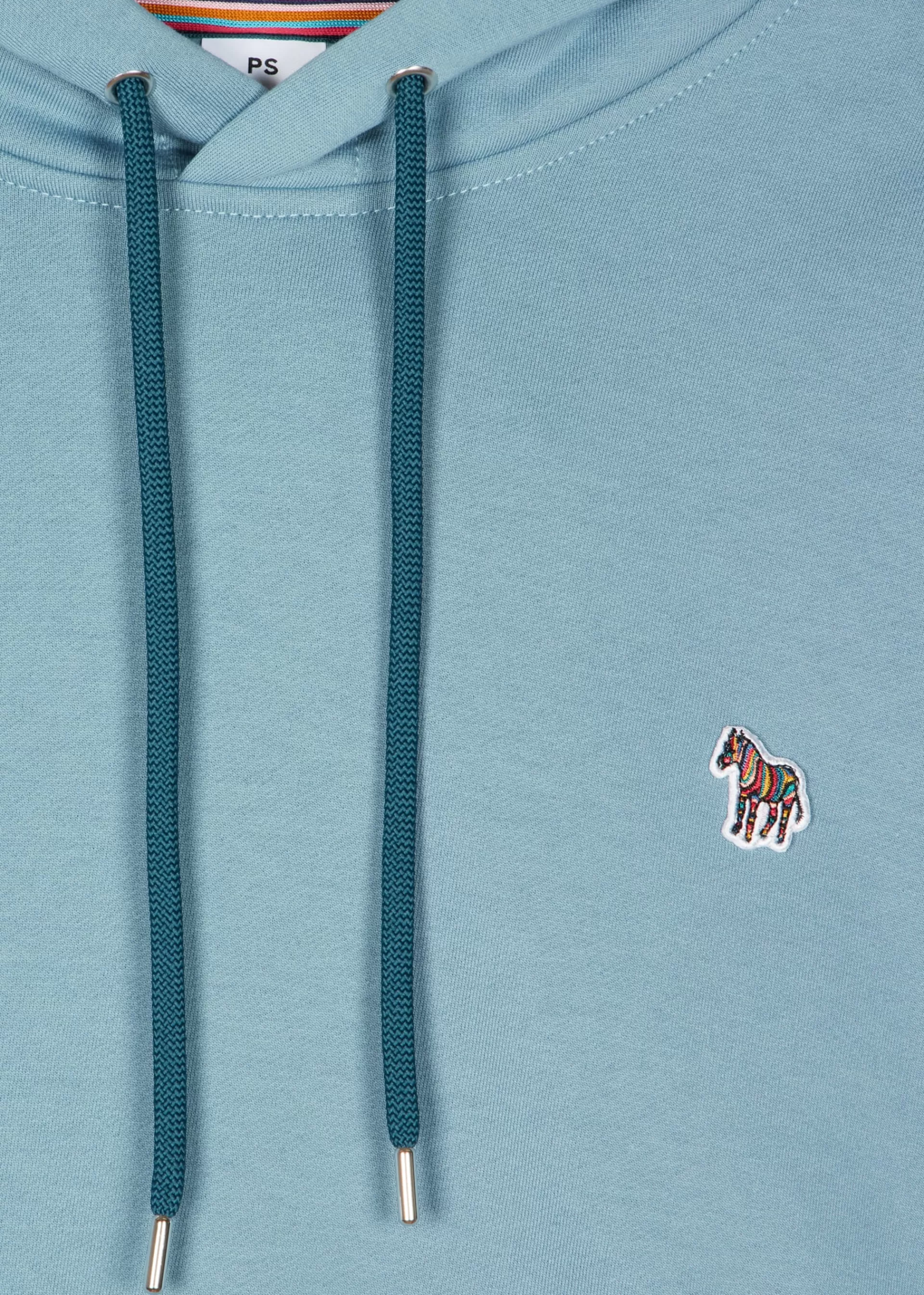 Women's Steel Blue Cotton Zebra Logo Hoodie>Paul Smith Fashion