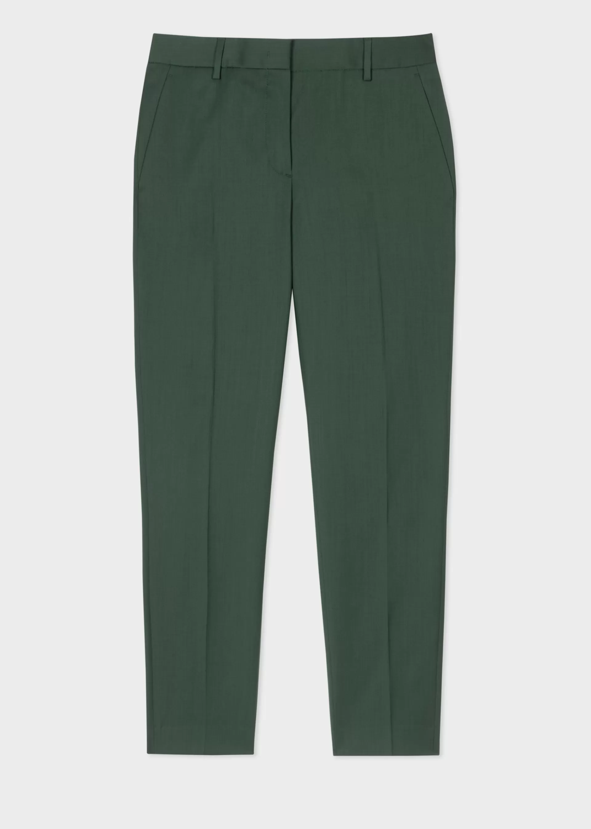 Women's Tapered-Fit Dark Green Wool Trousers>Paul Smith Store