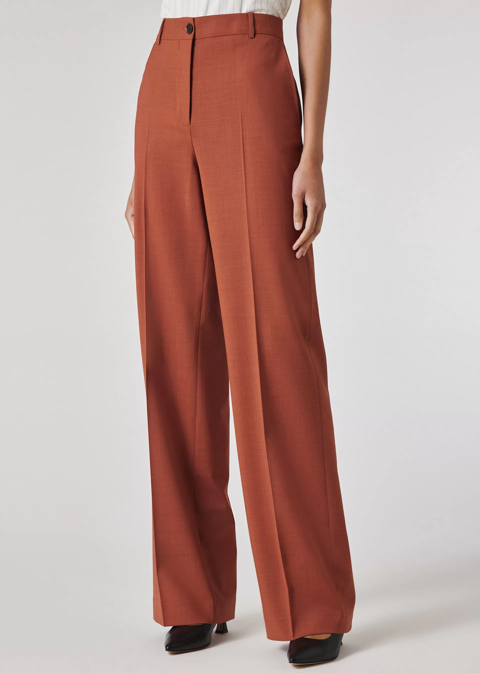 Women's Overdyed Wool Wide Leg Trousers>Paul Smith Store