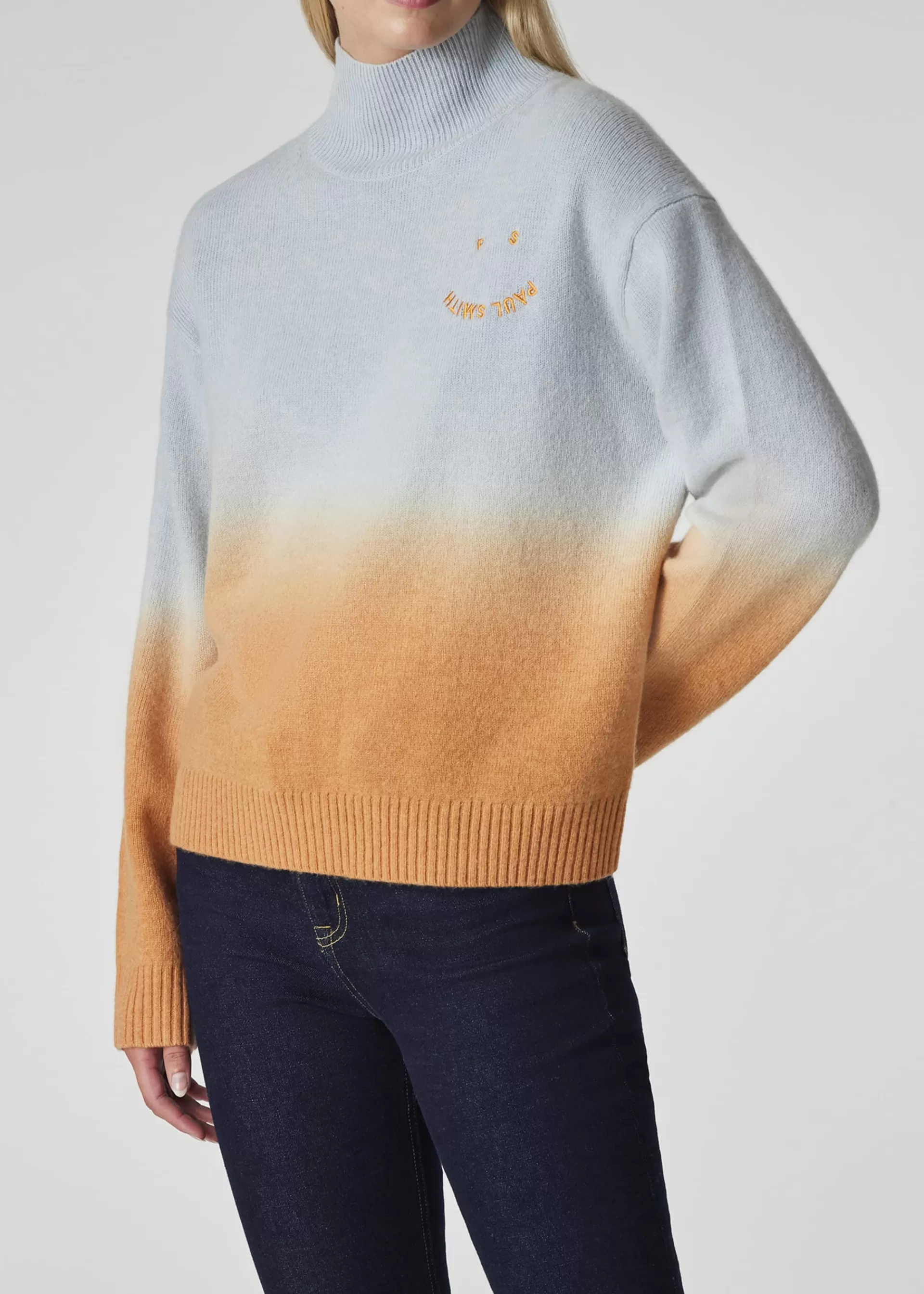 Women's and Mustard 'Happy' Ombré Knitted High Neck Sweater>Paul Smith New
