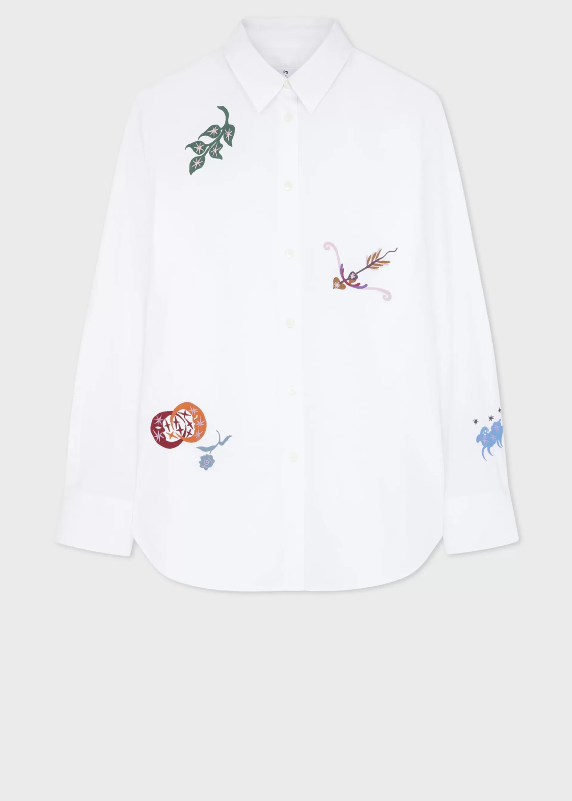 Women's White Cotton Embroidered Shirt>Paul Smith Clearance