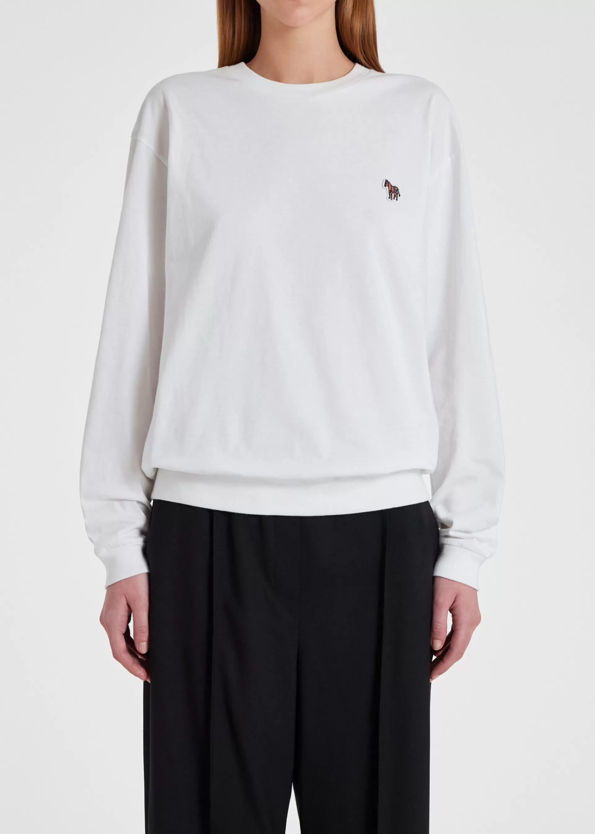 Women's Cotton Long-Sleeve Zebra T-Shirt>Paul Smith Clearance