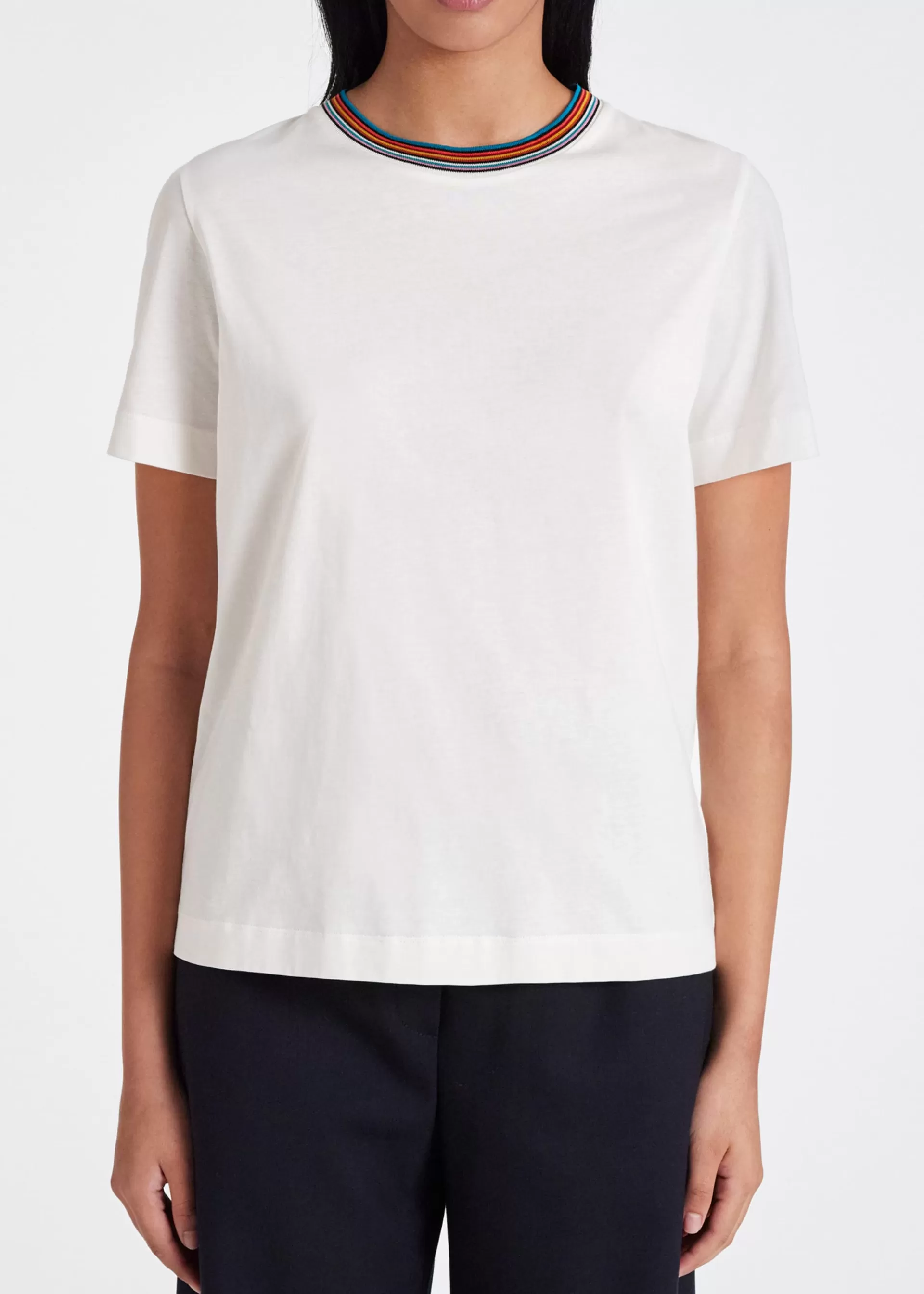 Women's Cotton 'Signature Stripe' T-Shirt>Paul Smith Shop