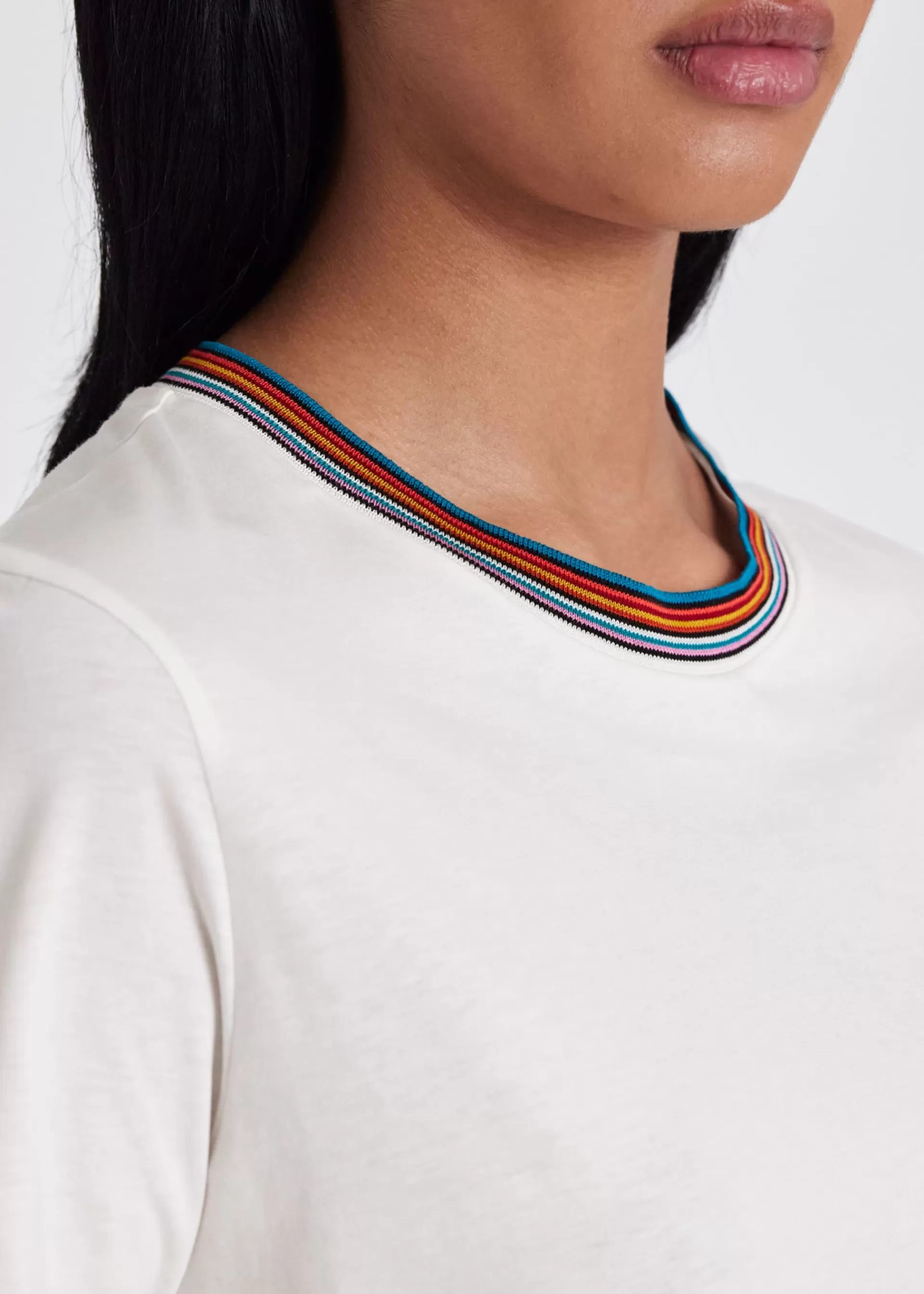 Women's Cotton 'Signature Stripe' T-Shirt>Paul Smith Shop