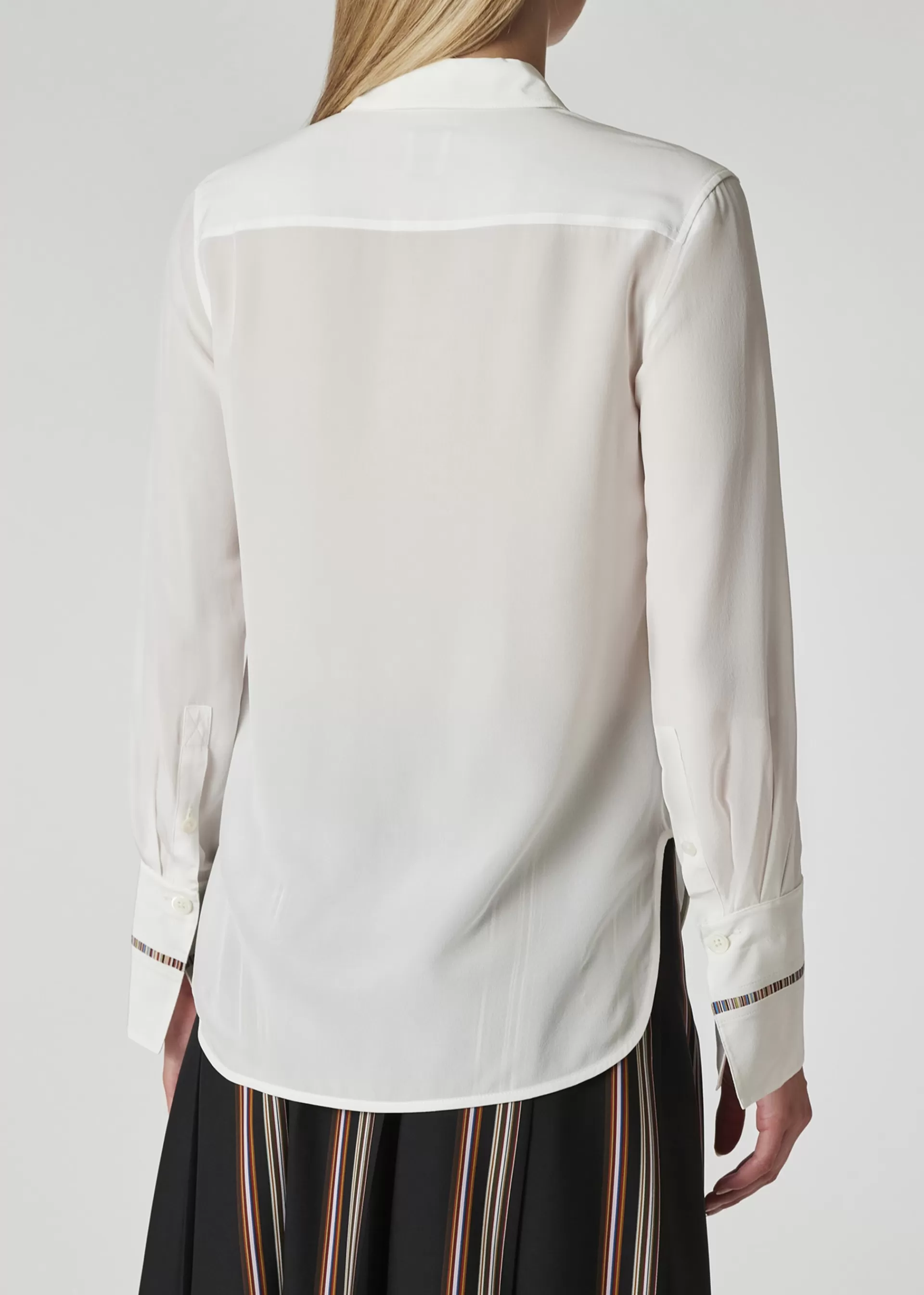 Women's Silk 'Signature Stripe' Detail Shirt>Paul Smith Best Sale