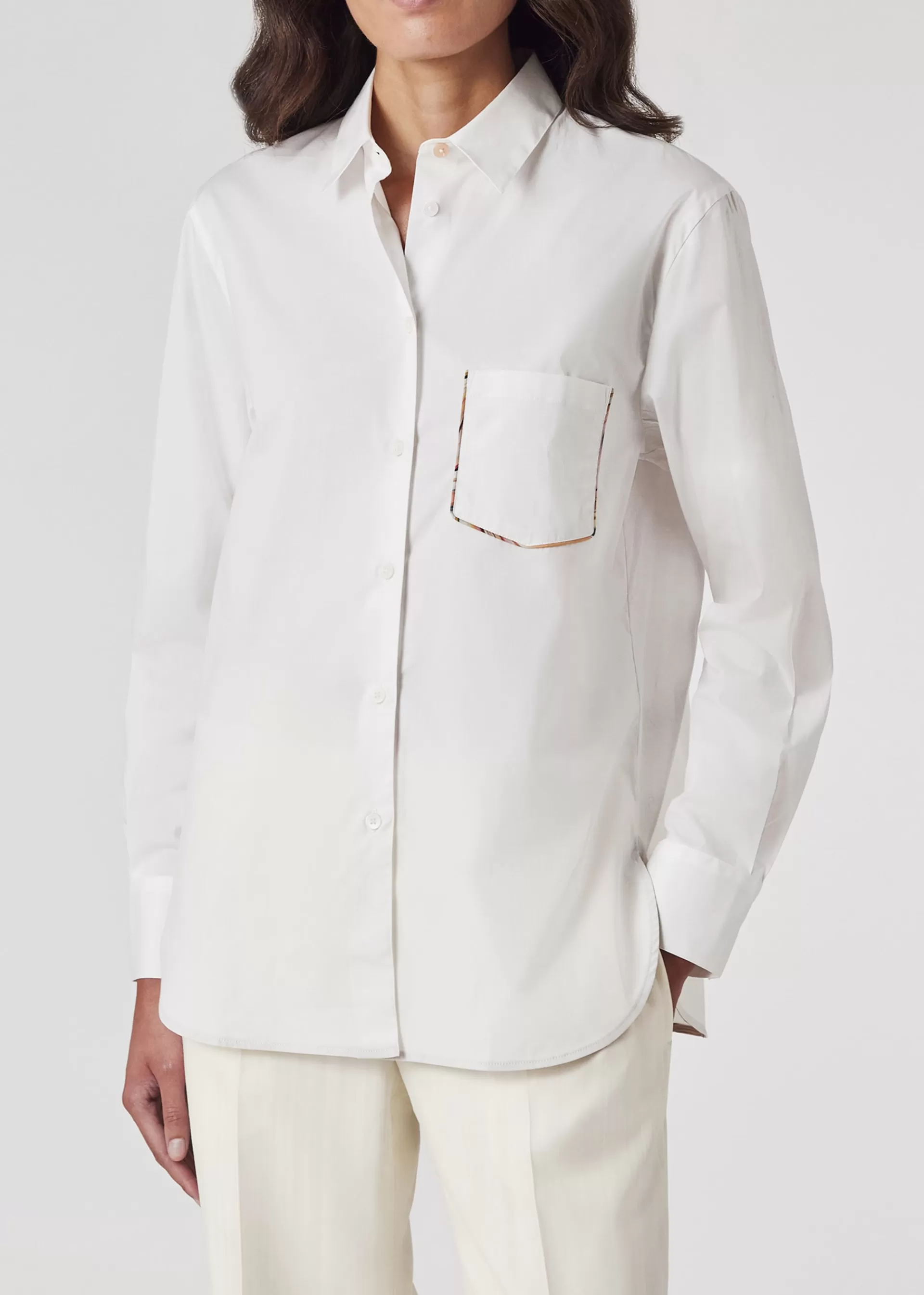 Women's 'Swirl' Trim Stretch-Cotton Shirt>Paul Smith Outlet