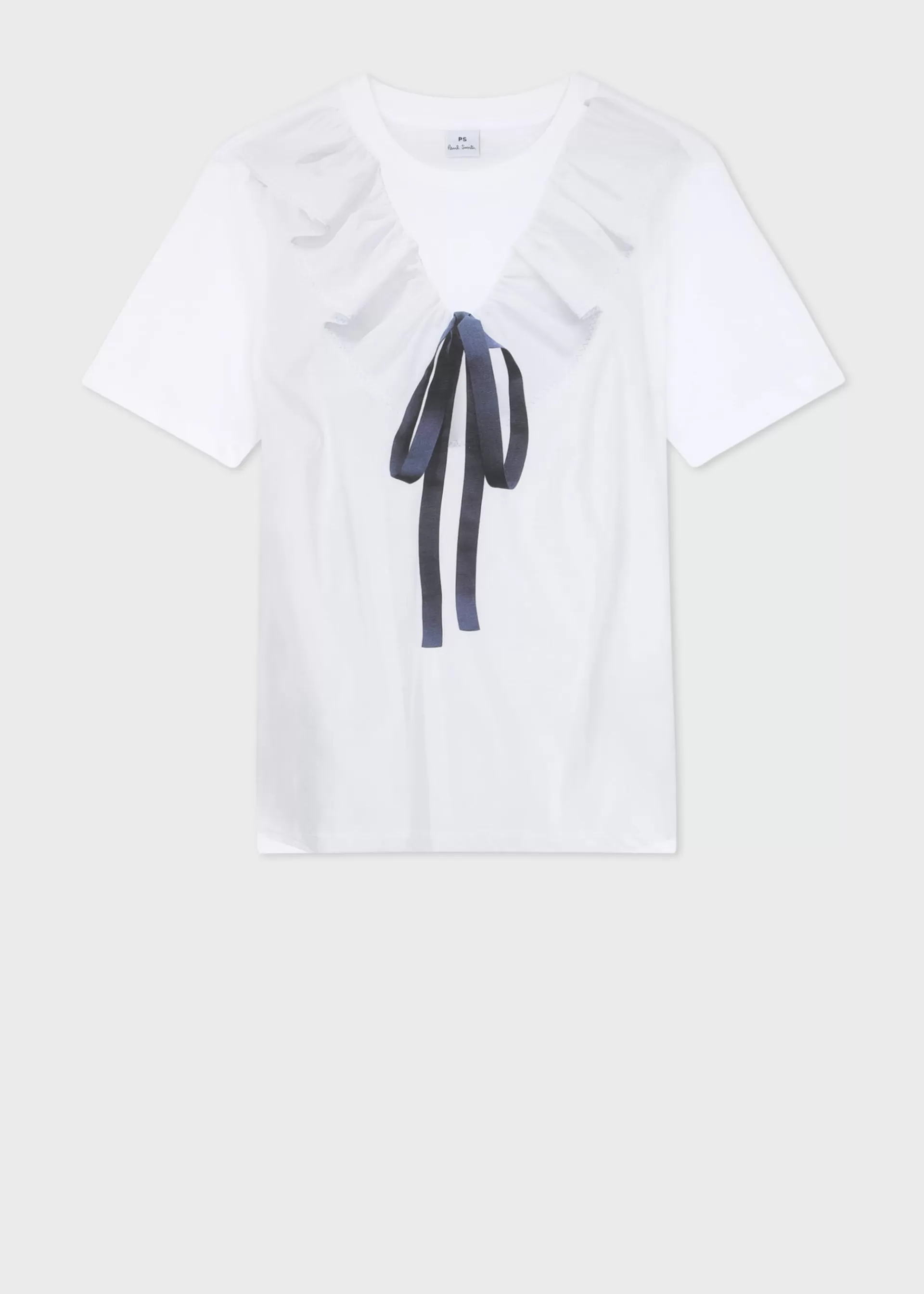 Women's White Tromp L'Oeil Print T-Shirt>Paul Smith Sale