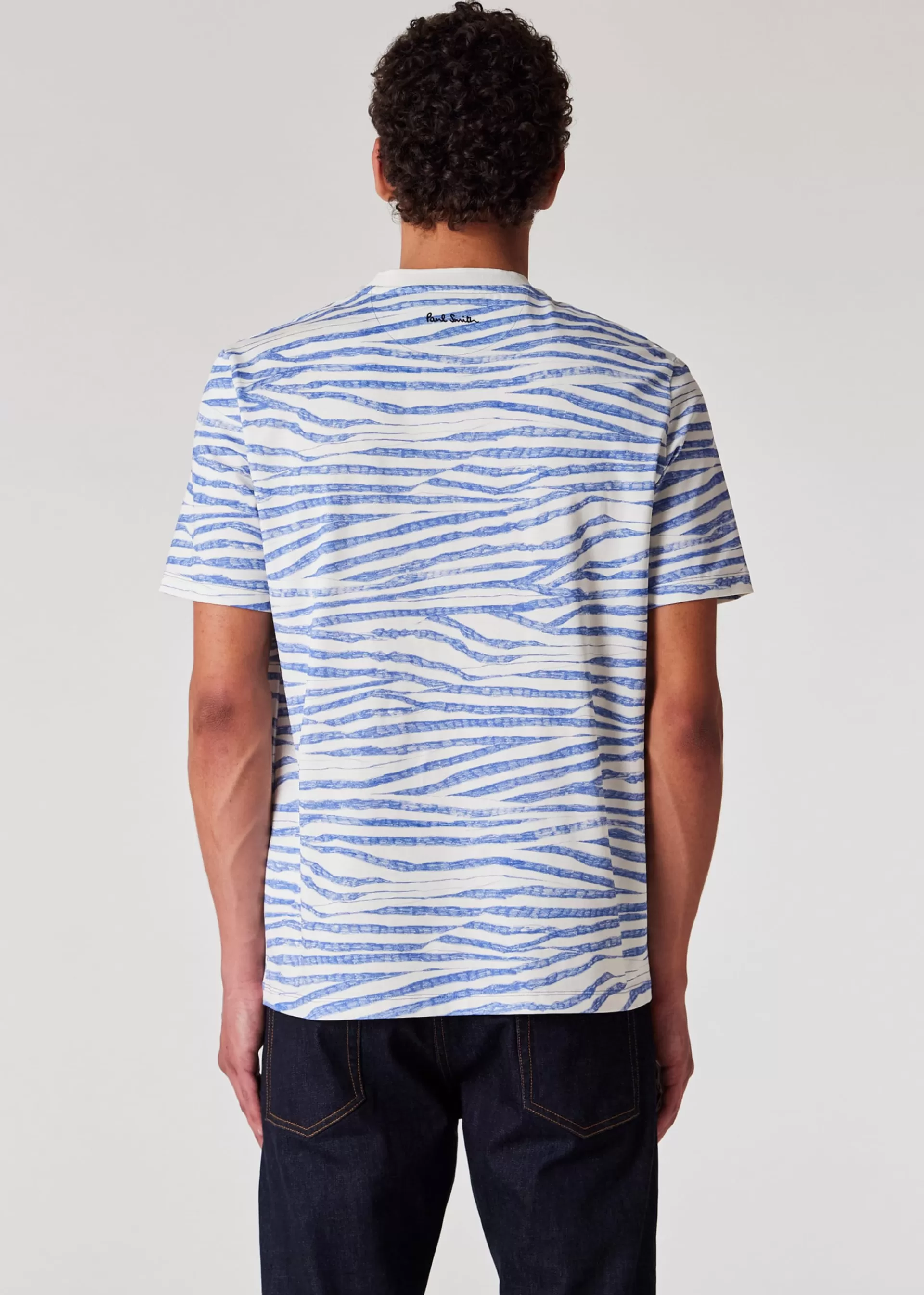 Wood Grain Stripe' Print Cotton T-Shirt>Paul Smith Best