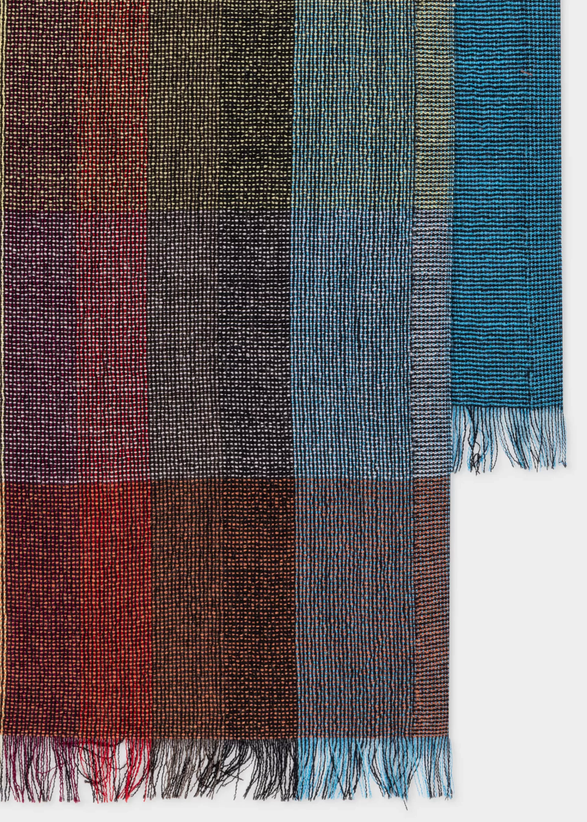 Wool-Silk 'Signature Stripe Check' Scarf>Paul Smith Clearance