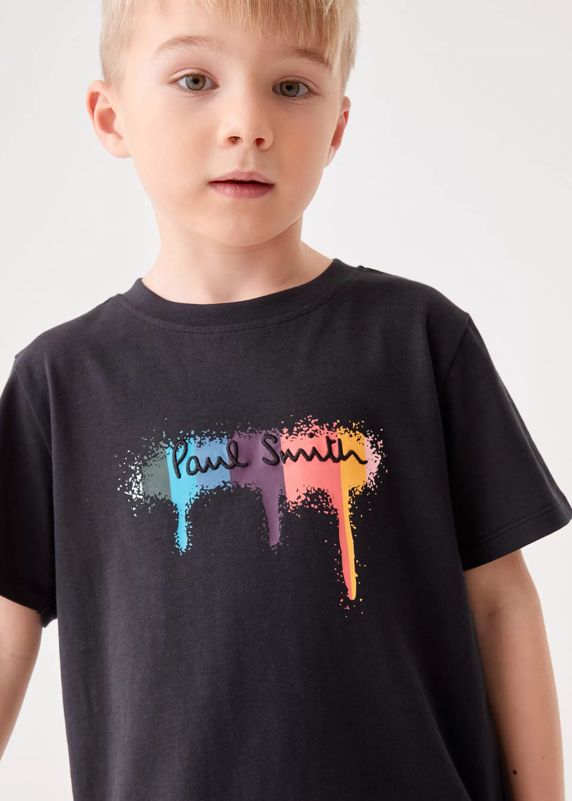 2-13 Years 'Artist Stripe Paint' T-Shirt>Paul Smith Flash Sale