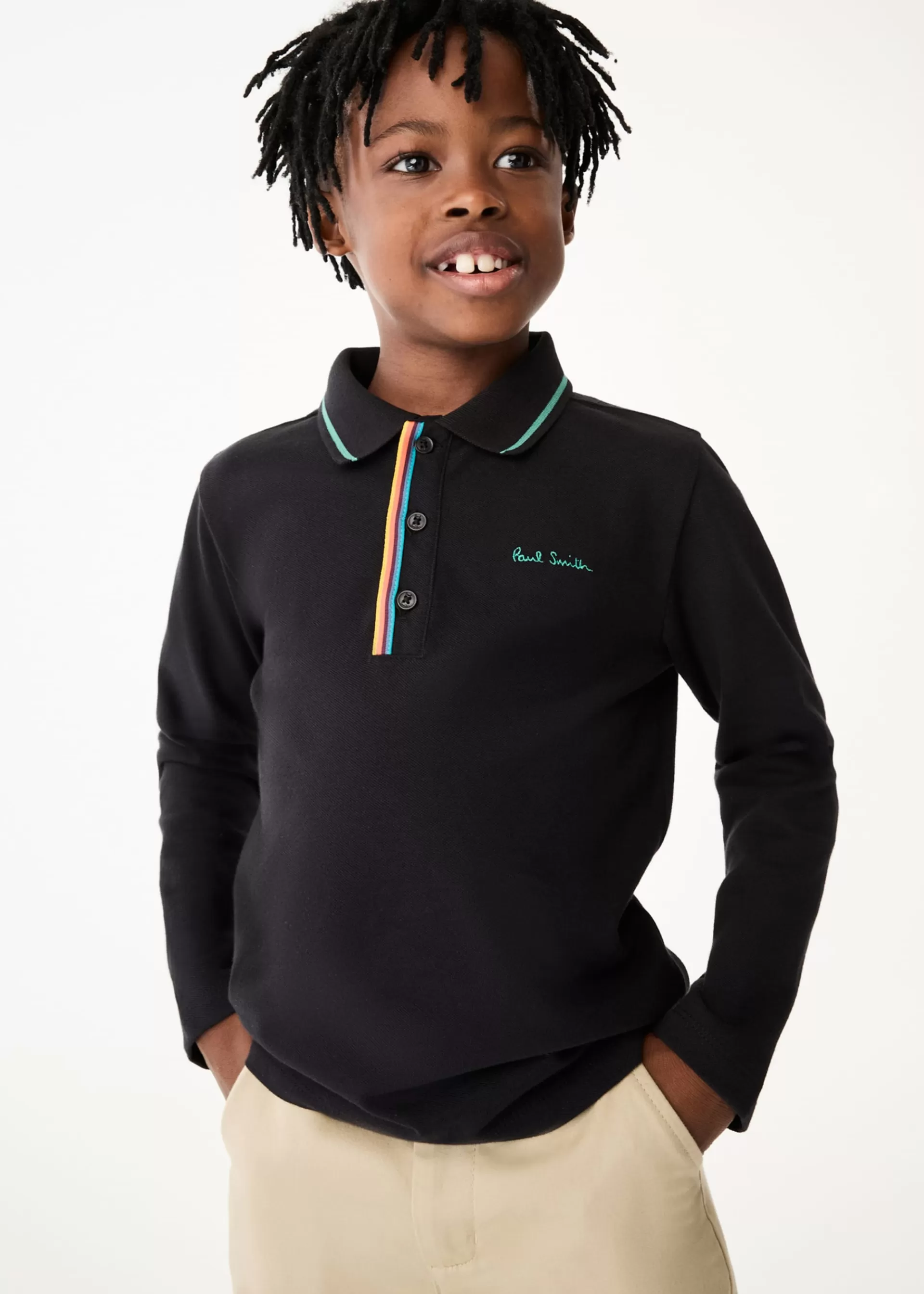 2-13 Years Signature Logo Long Sleeve Polo Shirt>Paul Smith Store