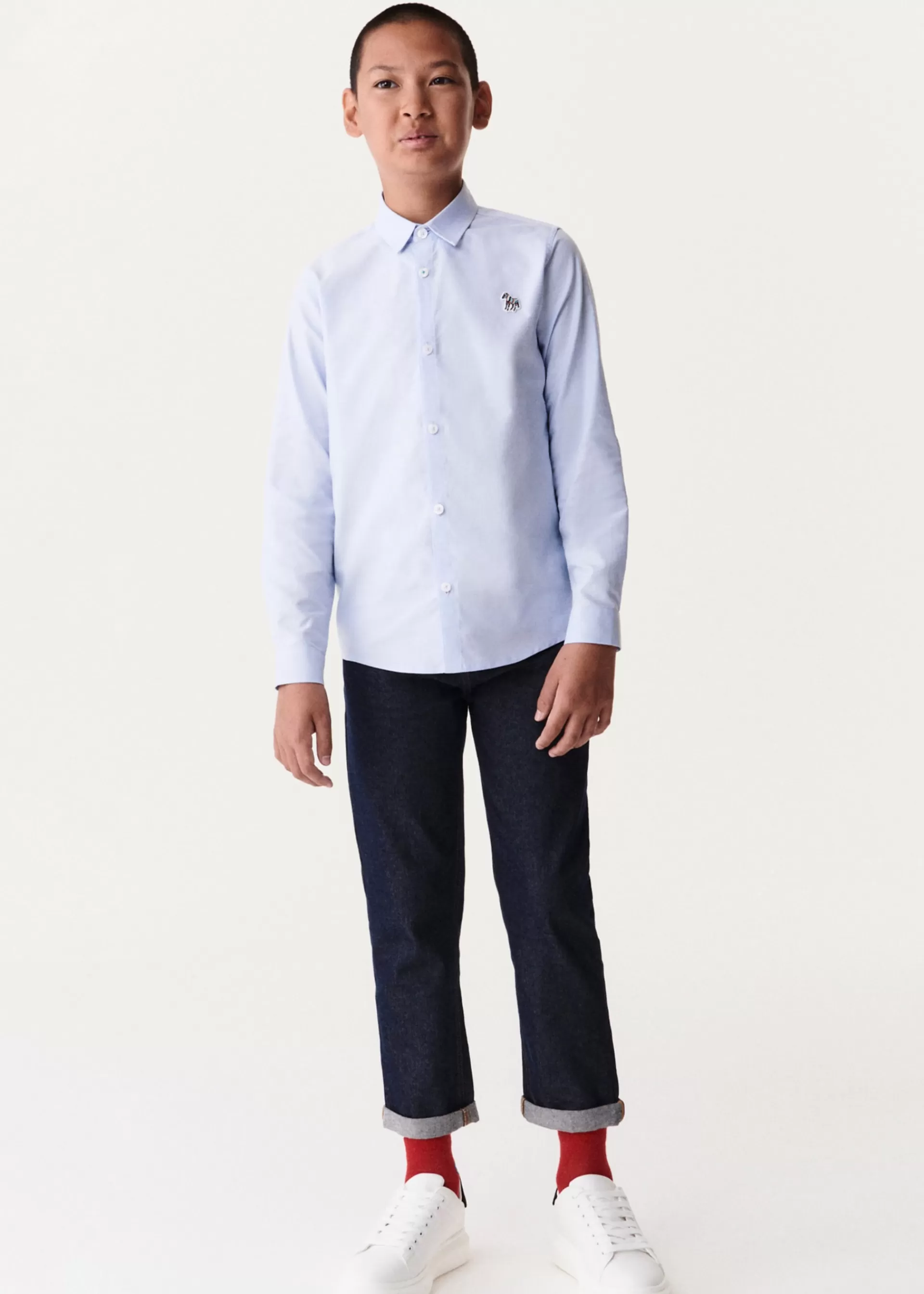 2-13 Years Blue Zebra Logo Oxford Shirt>Paul Smith Fashion