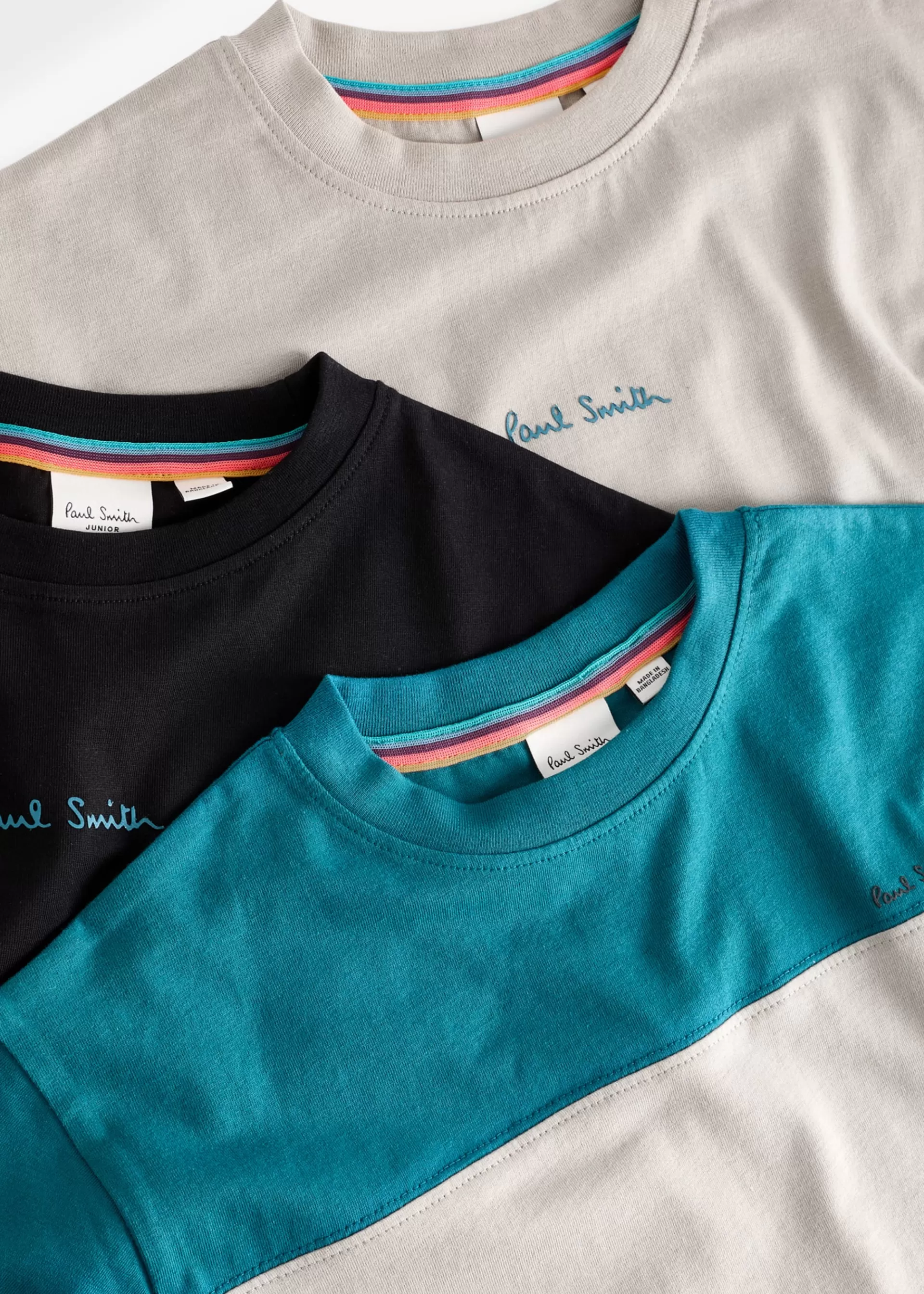 2-13 Years Grey, Black & Colourblock T-Shirts 3 Pack>Paul Smith Sale