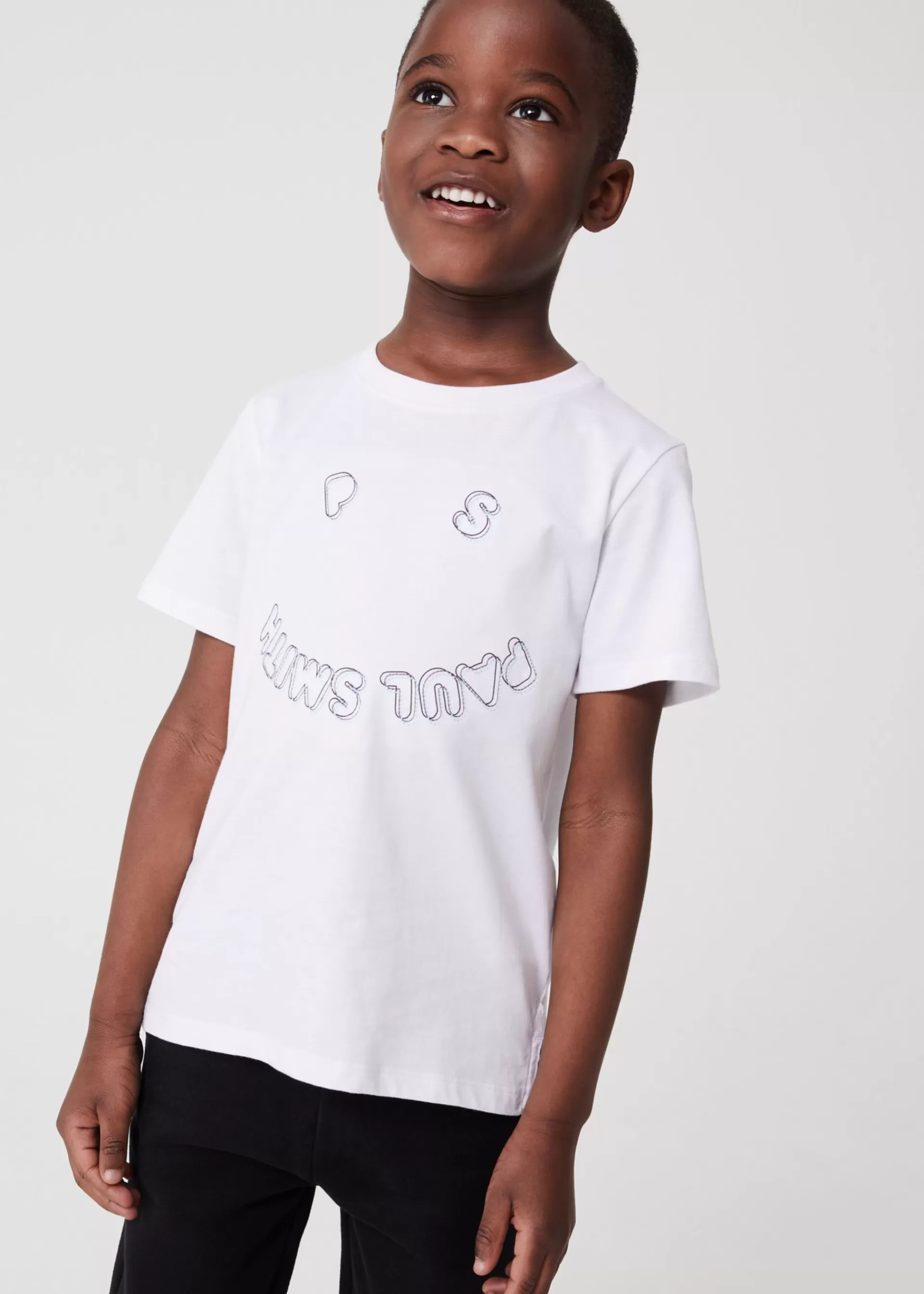 2-13 Years Embroidery 'Happy' T-Shirt>Paul Smith Online