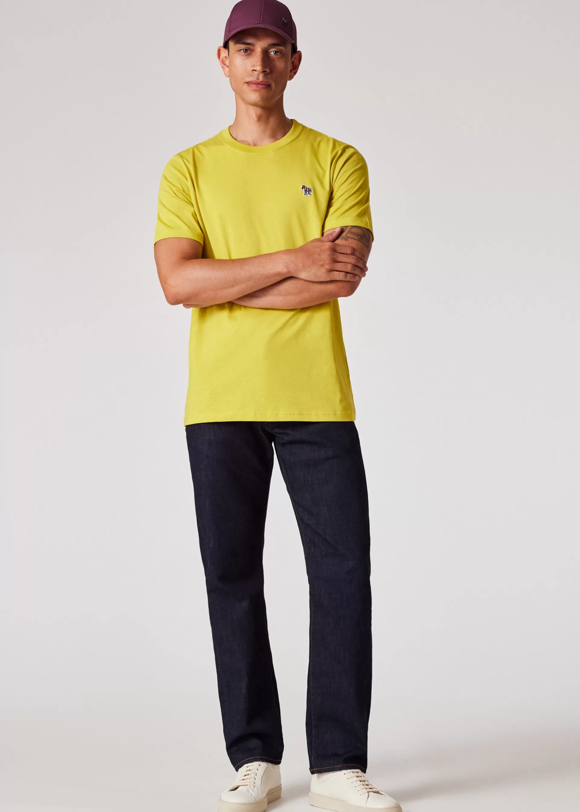 Yellow Chartreuse Organic Cotton Zebra Logo T-Shirt>Paul Smith Clearance