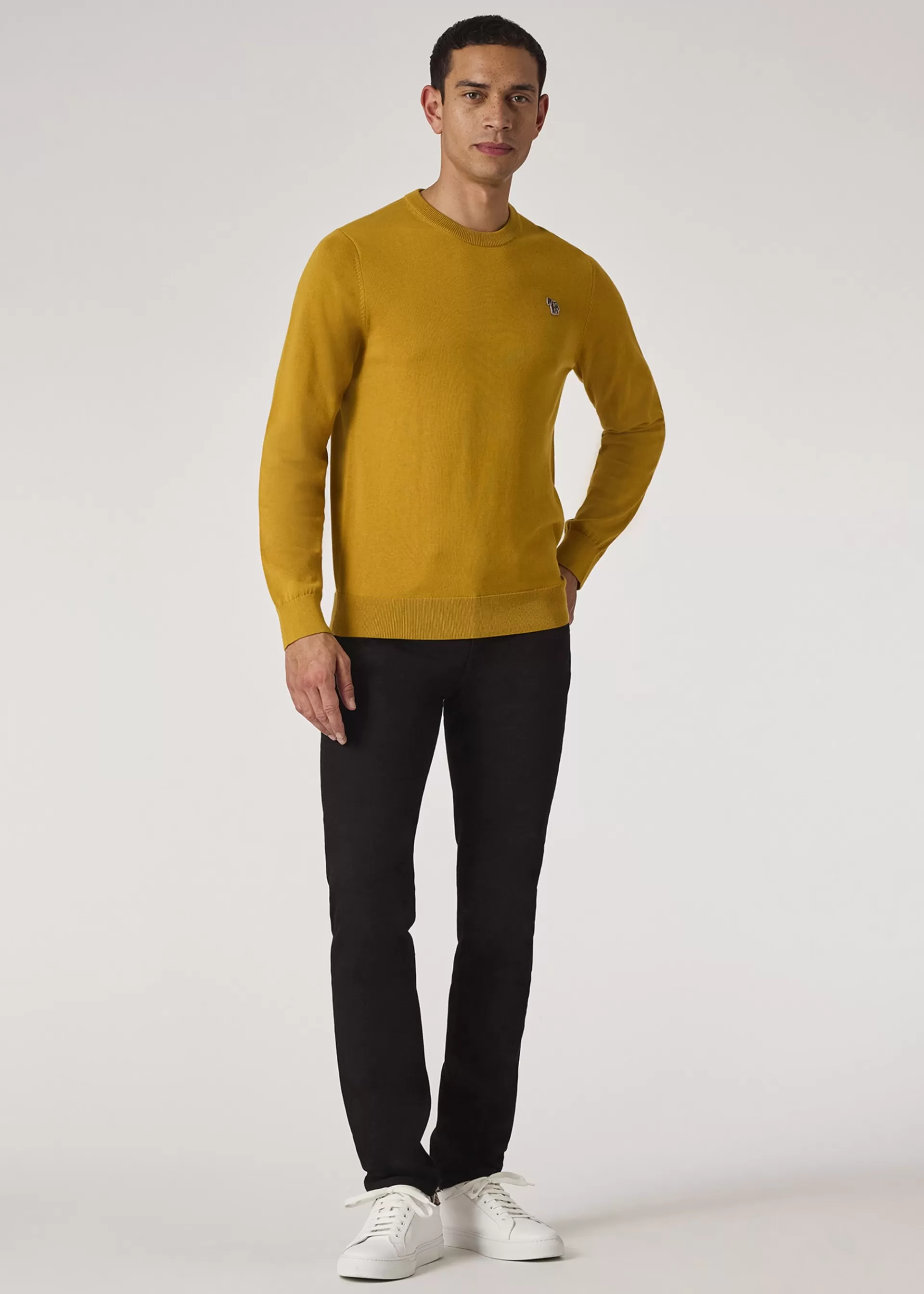 Yellow Ochre Organic Cotton Zebra Logo Sweater>Paul Smith Online