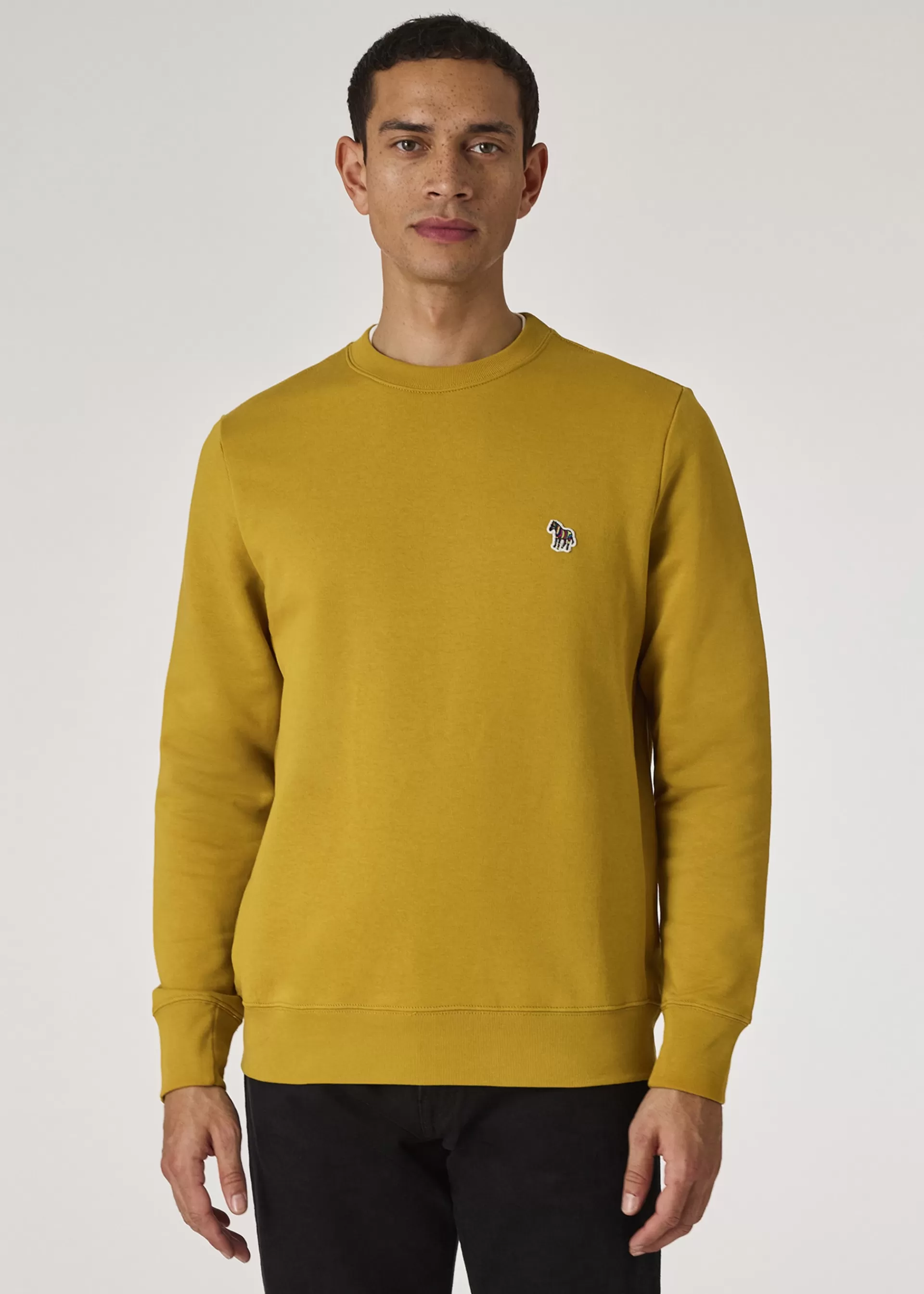 Yellow Ochre Zebra Logo Organic Cotton Sweatshirt>Paul Smith Cheap