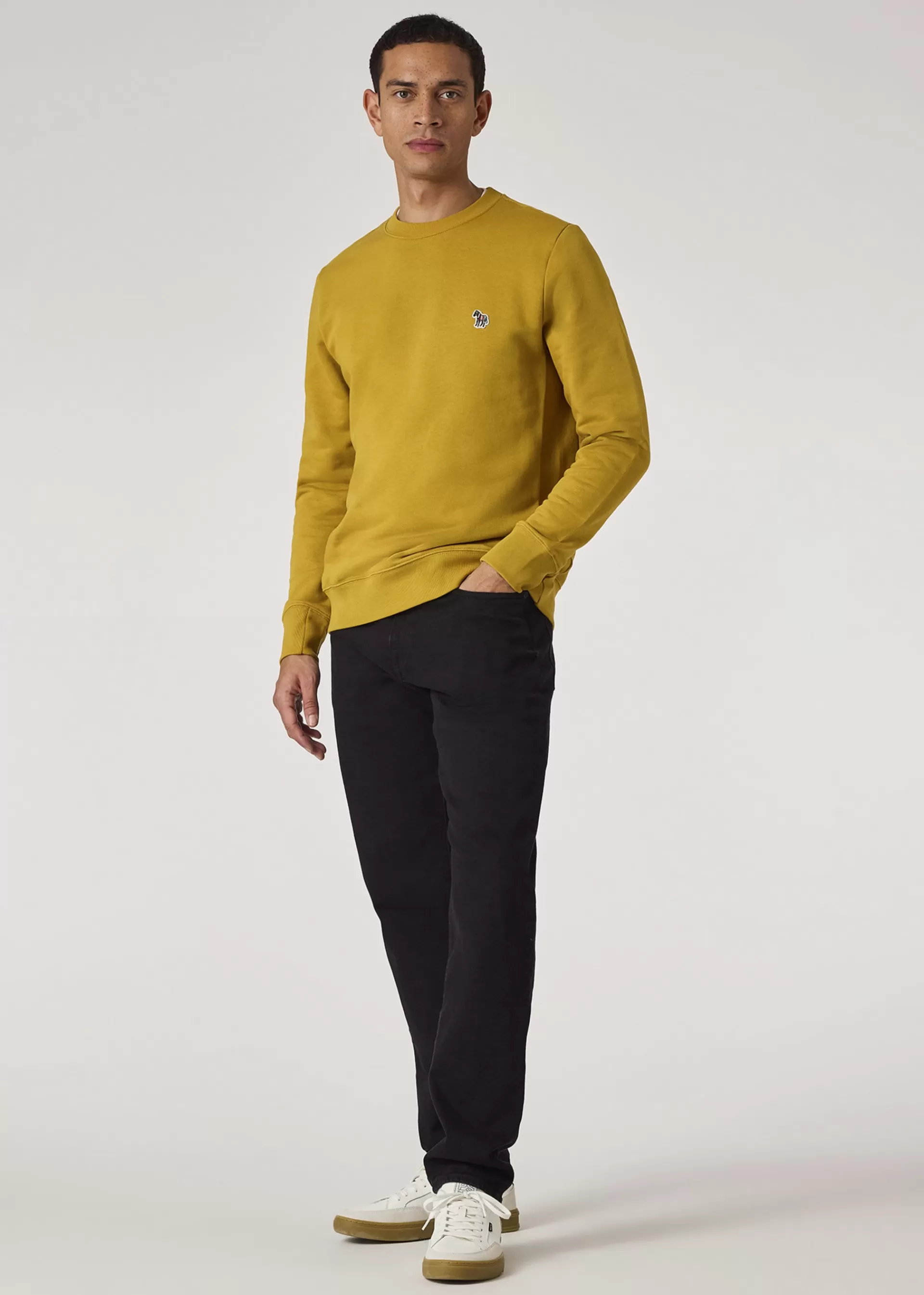 Yellow Ochre Zebra Logo Organic Cotton Sweatshirt>Paul Smith Cheap