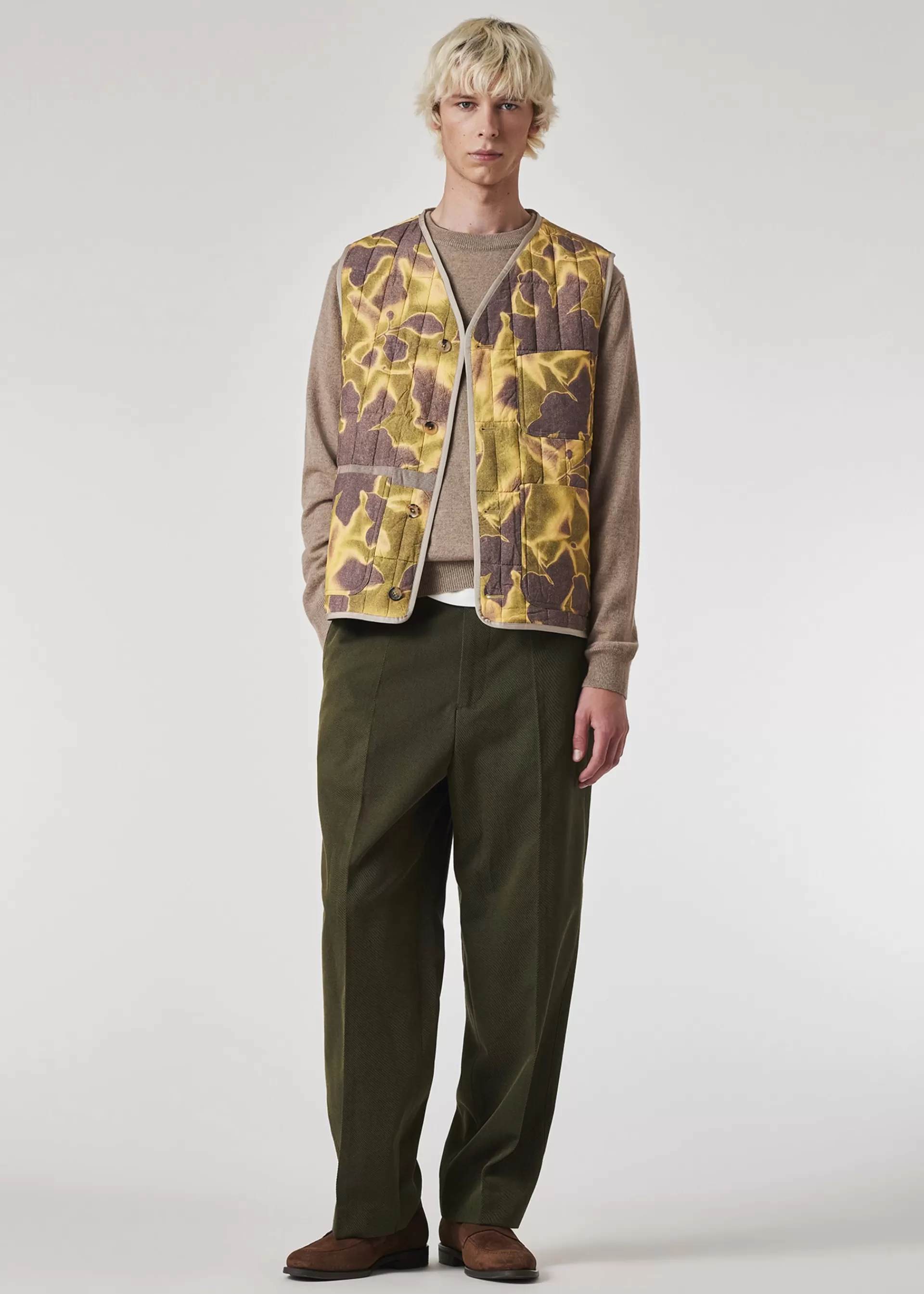 'Photogram Leaves' Print Quilted Gilet>Paul Smith Hot