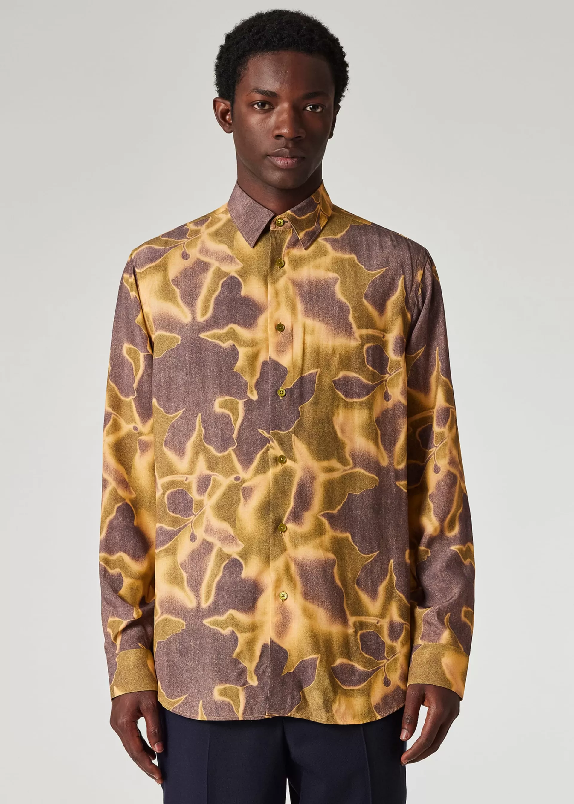 'Photogram Leaves' Viscose Shirt>Paul Smith New